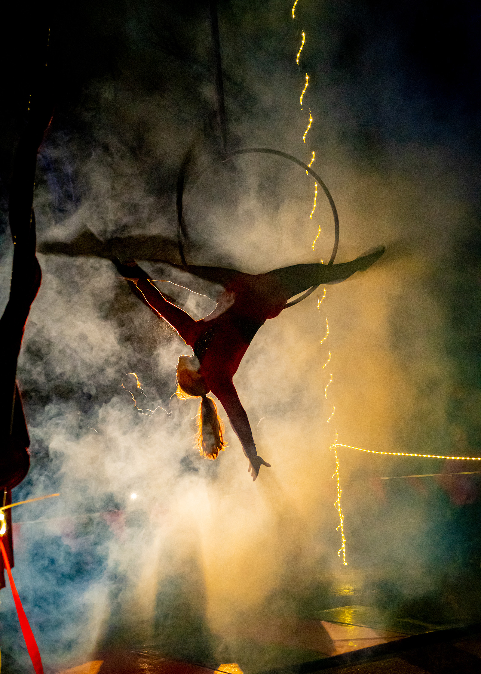 Aerialist performing at Boo at the Zoo