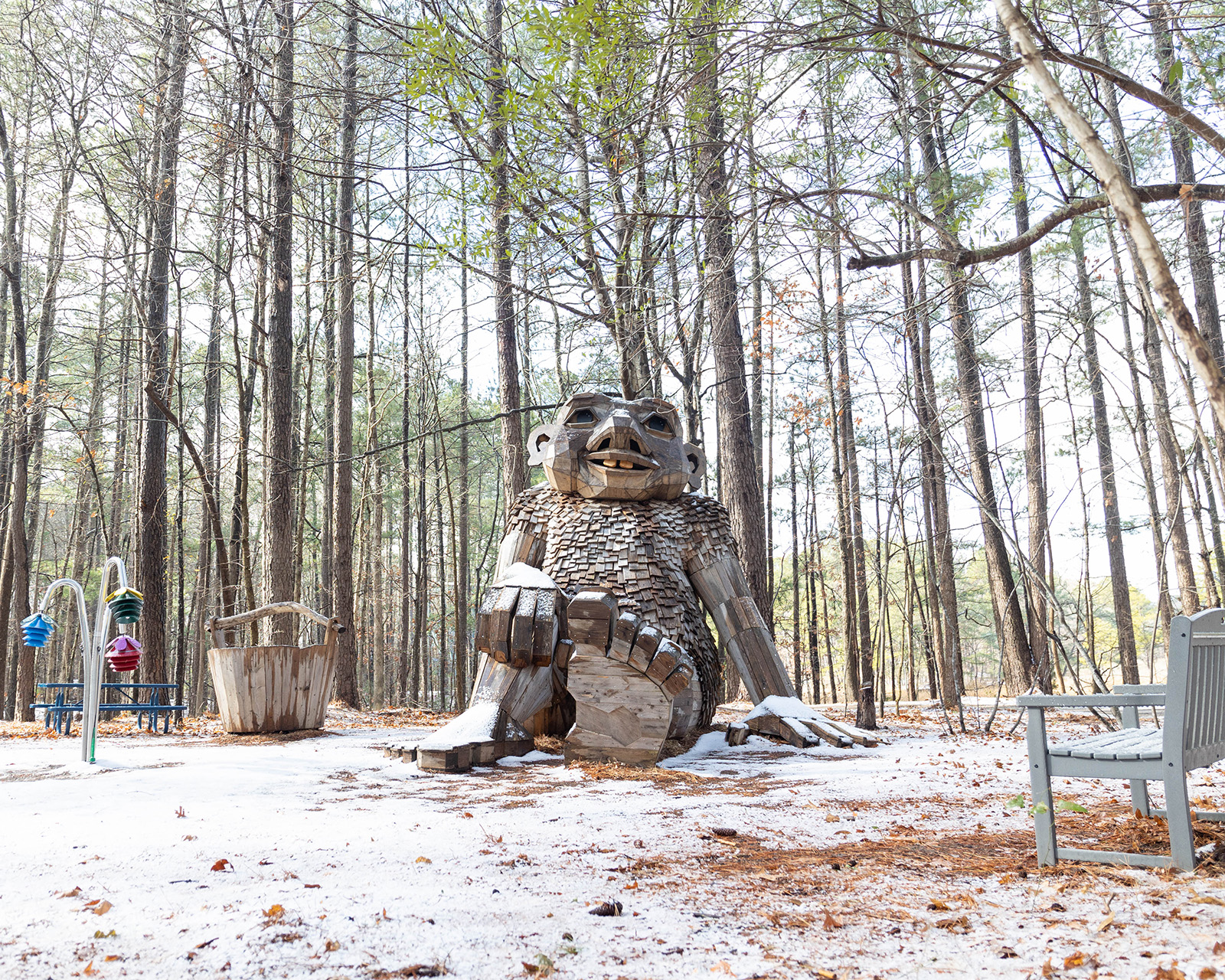 Troll named Basse Buller set in a winter park